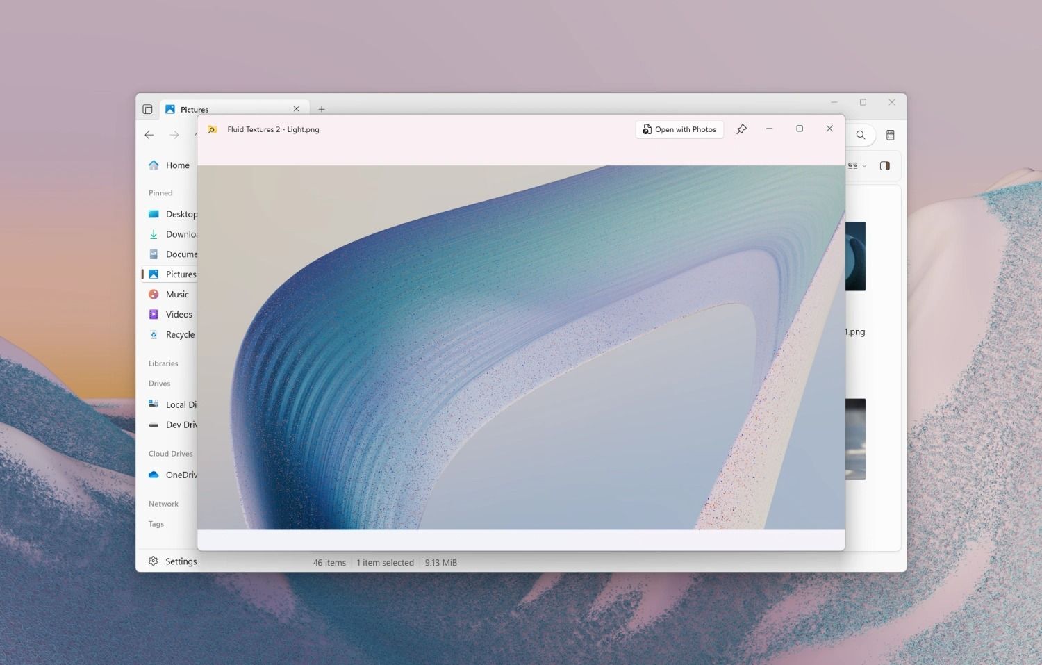 Files App for Windows 11 adds PowerToys Peek integration