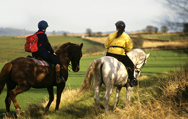 people on a hack , hacking fields in background