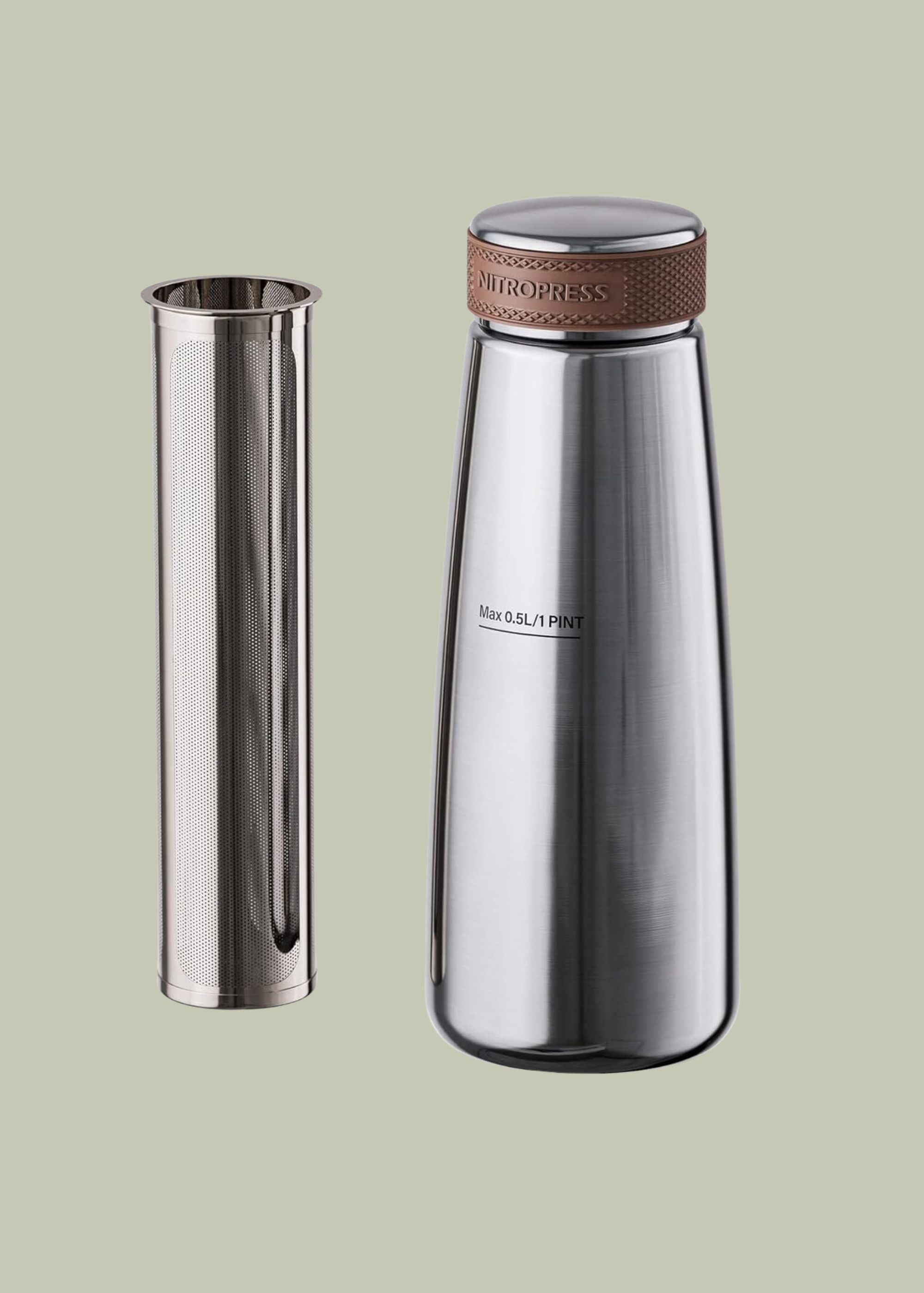 Hatfields London, Hatfields London Nitropress Cold Brew Coffee Maker &amp;ndash; Stainless Steel Home Brew Kit for Coffee and Tea With 200 Micron Filter Basket and Storage Cap - Perfect for Cold Brew at Home