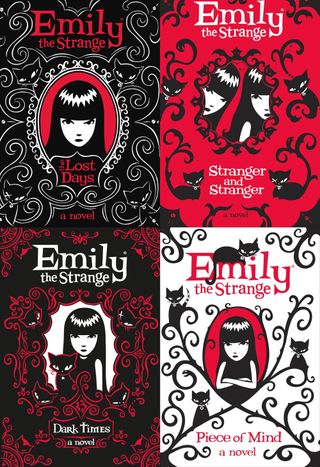 The covers of four Emily the Strange novels.