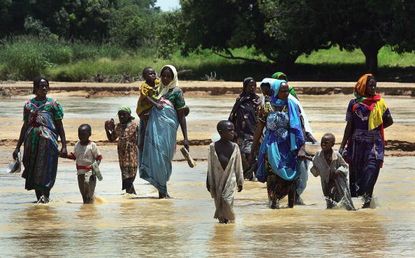 Refugees fleeing Darfur.