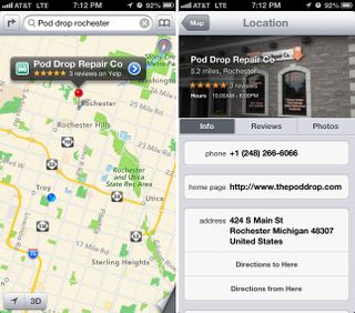 iOS 6 maps user interface