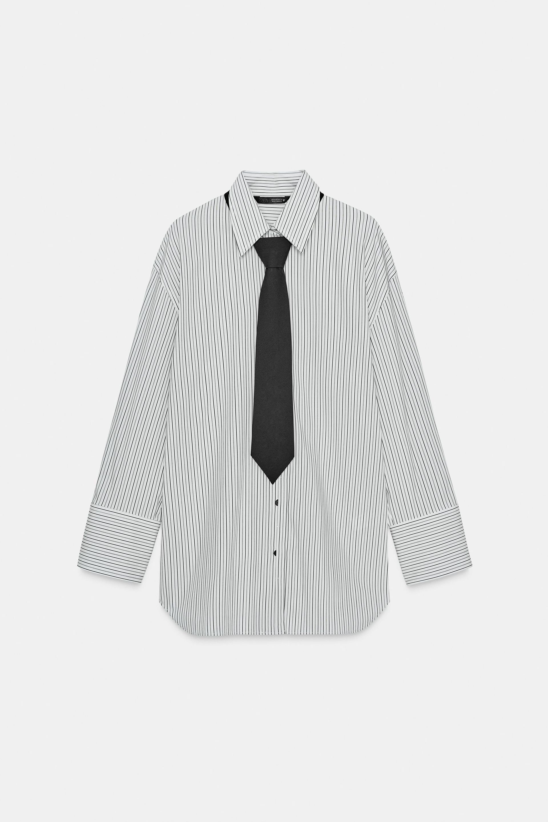 Poplin Shirt With Tie