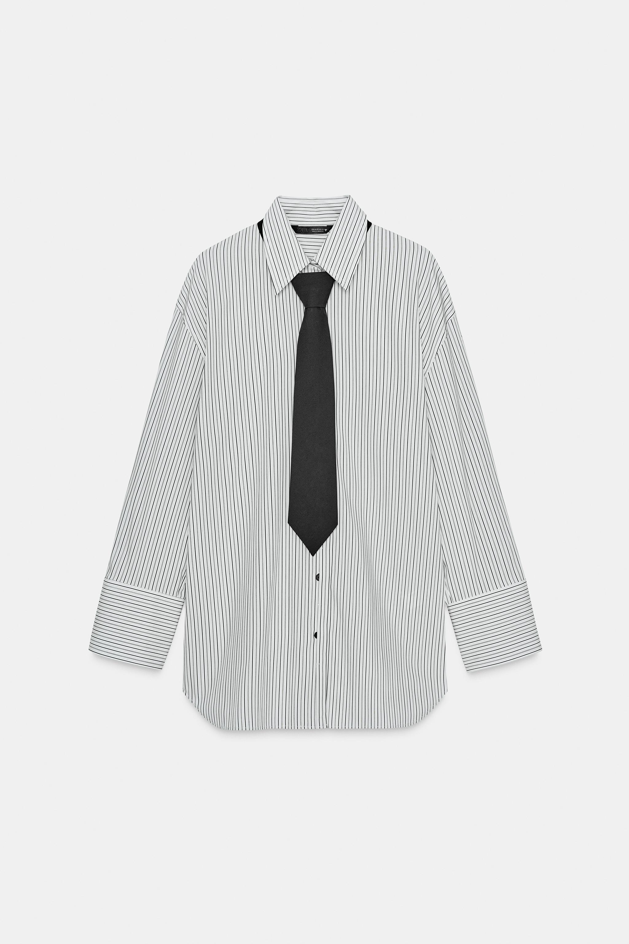 Poplin Shirt With Tie