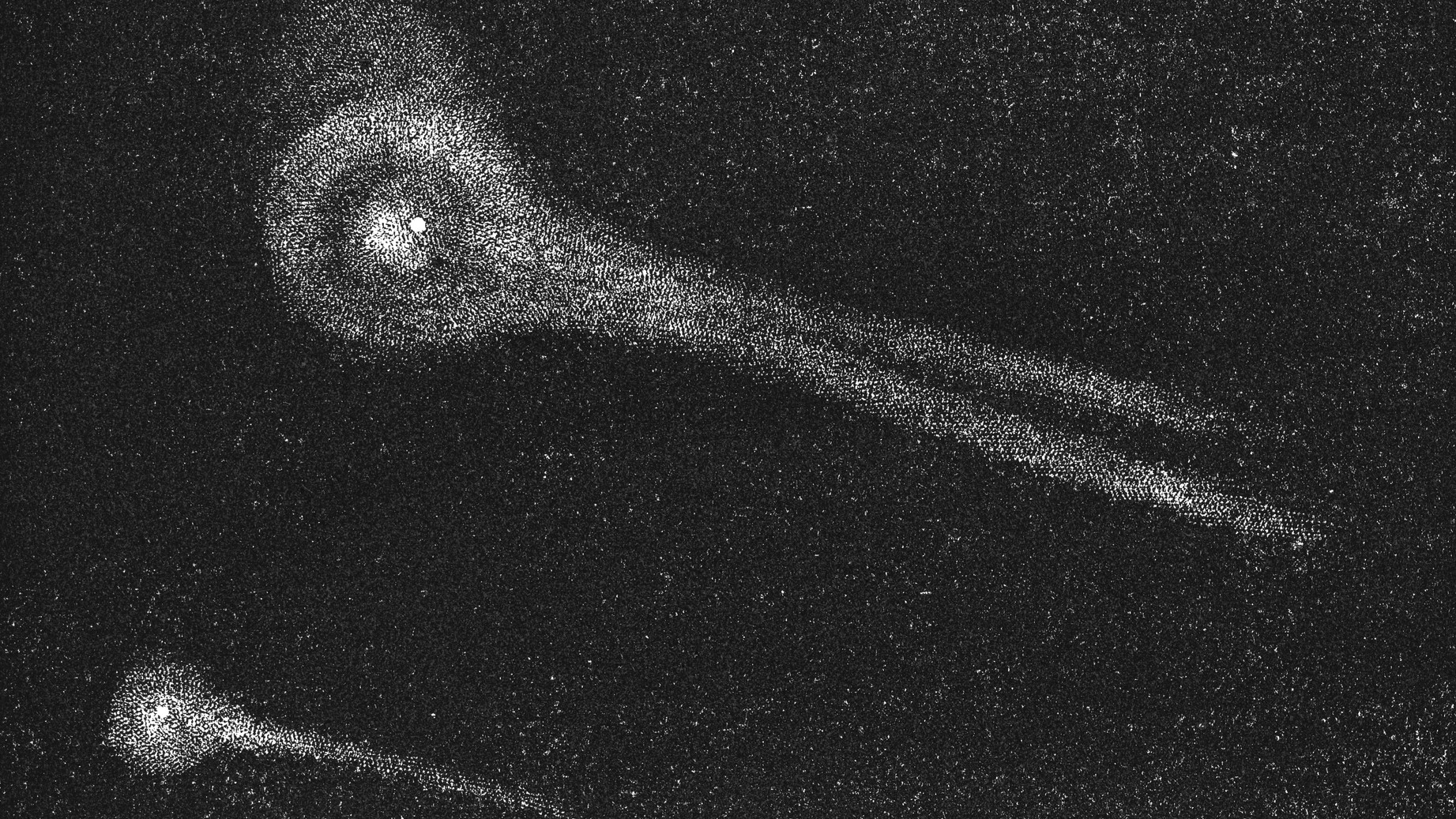Eine gravierte Darstellung des Kometen Biella.