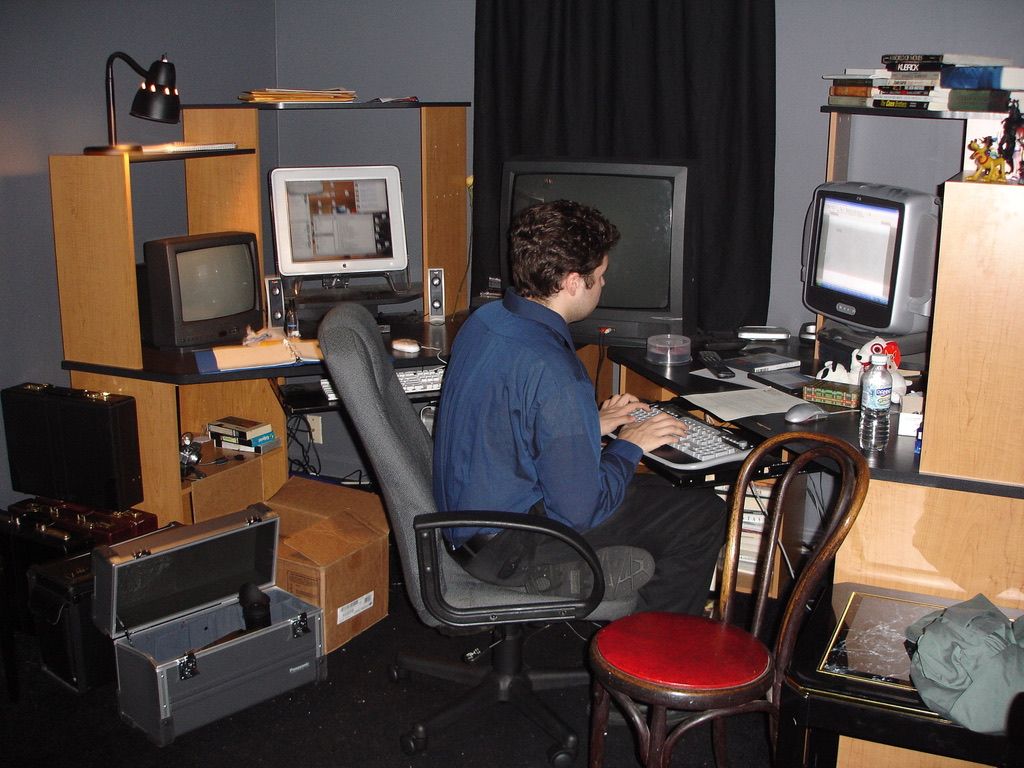Tonda Ros at his battle station in 1999