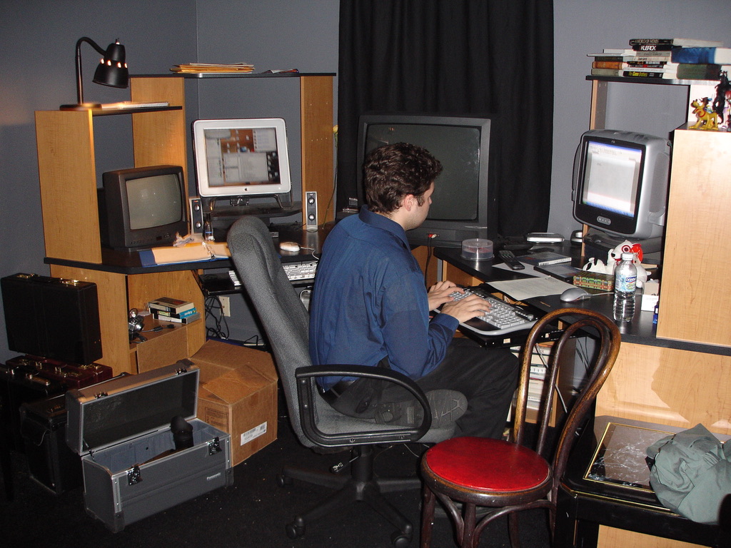Tonda Ros at his battle station in 1999