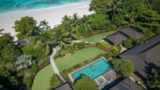 Aerial view of villa at Four Seasons Seychelles