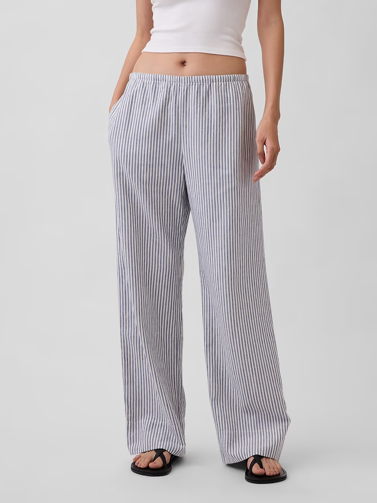 Gap, Linen-Blend Easy Wide-Leg Pants