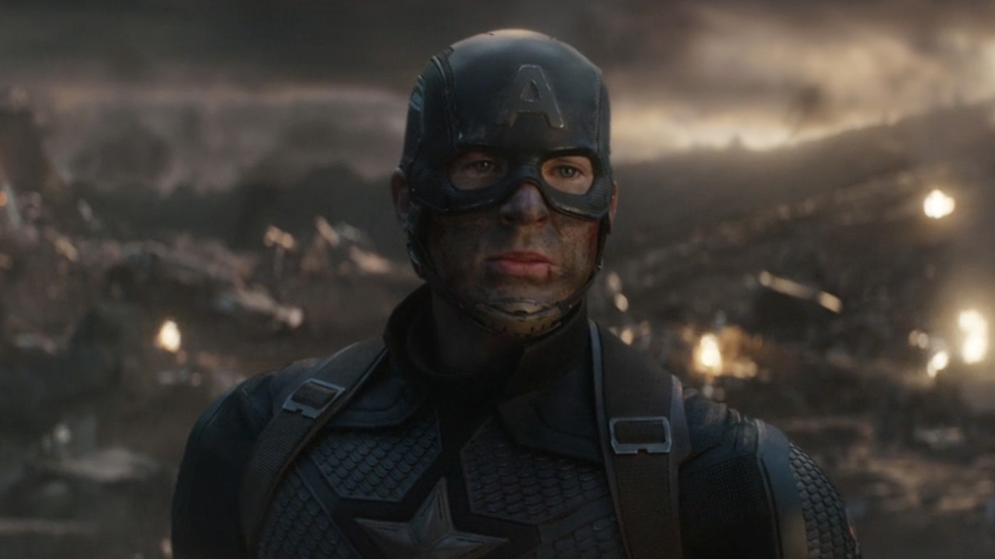 Chris Evans stars as Captain America, both with and without a beard, across Avengers: Infinity War and Endgame.