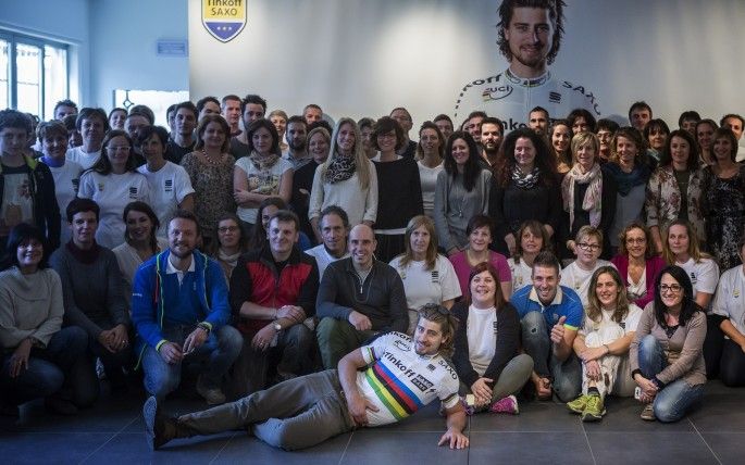 Sagan strikes a pose at Sportful HQ