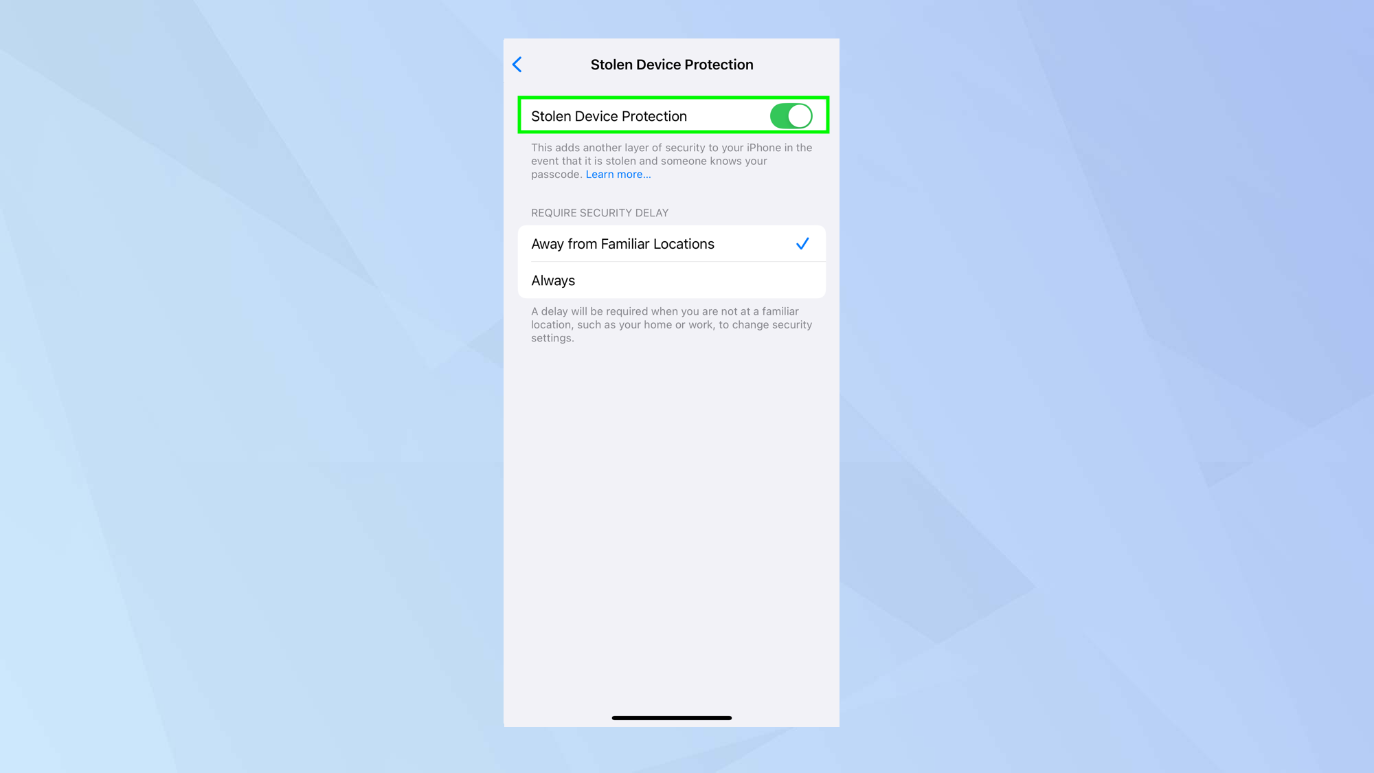 How to use Stolen Device Protection on iPhone