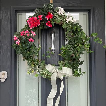 Christmas cyclamen and ivy wreath
