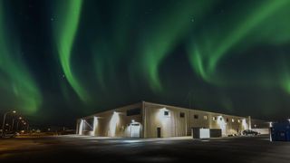 Verne data centre in Iceland under the Northern Lights