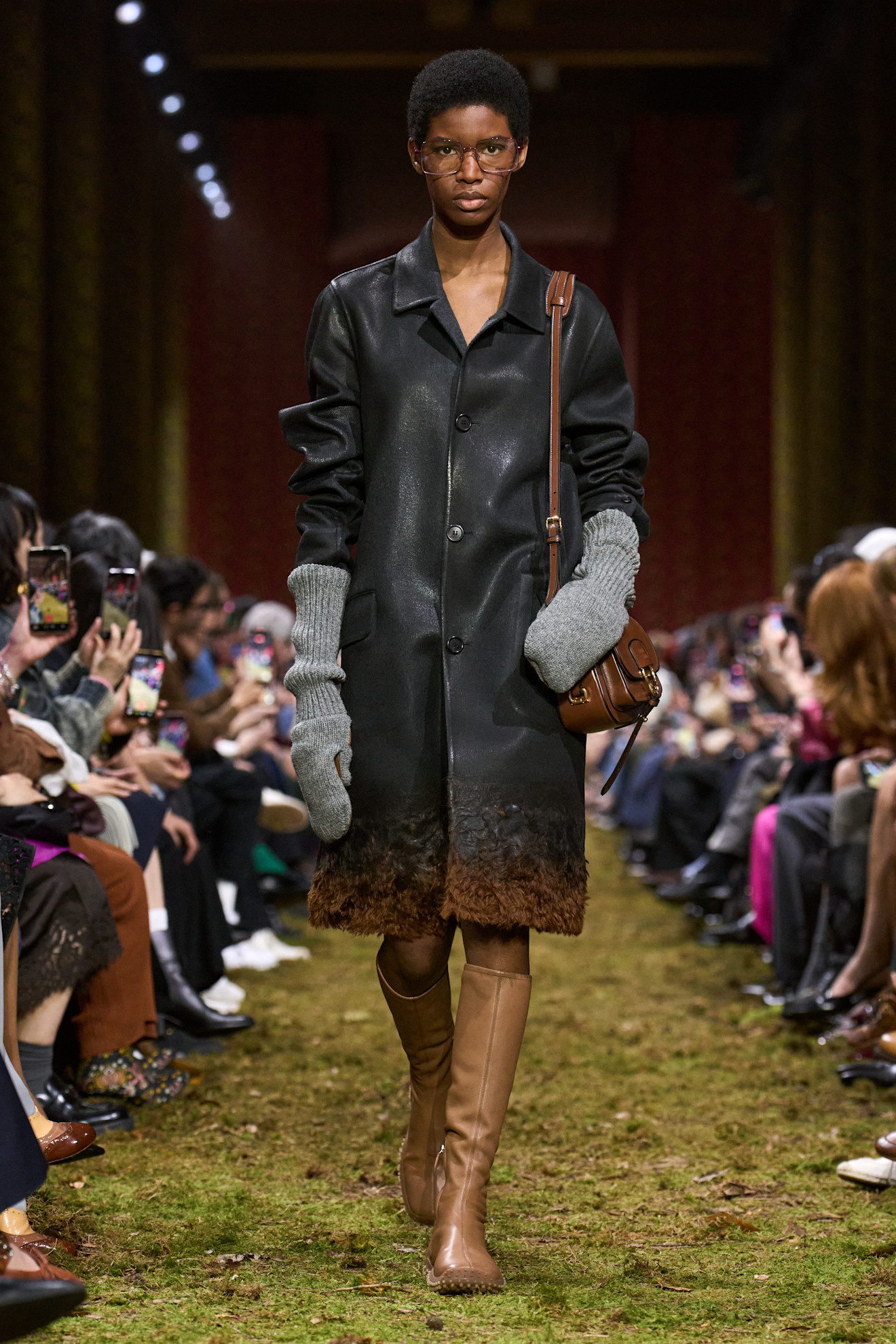 Model on the Miu Miu fall/winter 2026 runway.