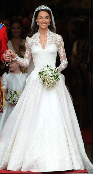 Gown, Wedding dress, Dress, Bridal clothing, Clothing, Bride, White, Shoulder, Bridal party dress, Bridal accessory,