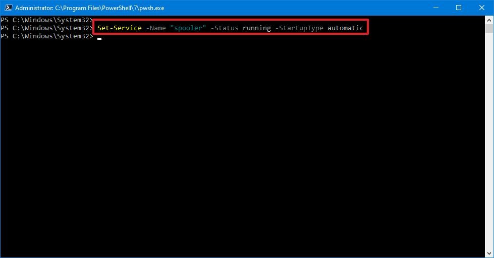 Enable Service Powershell on Windows 10