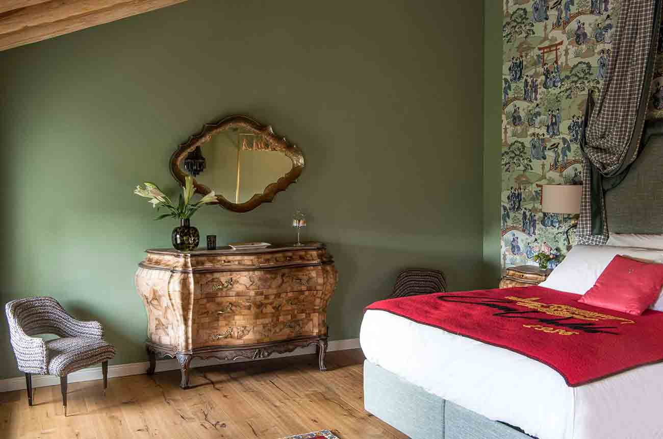 Room at Casa Valdo hotel at Valdo winery in Valdobbiadene, in the Veneto region of northeast Italy