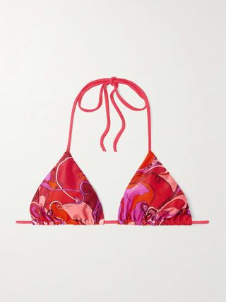 Printed Triangle Bikini Top