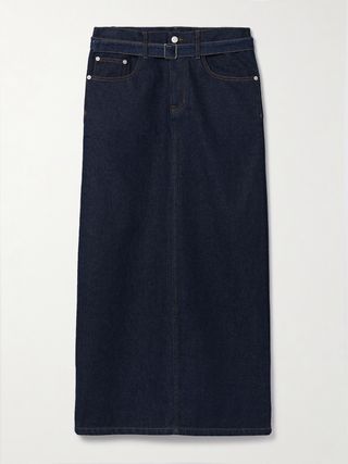 Calder Belted Denim Maxi Skirt