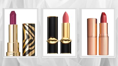 A selection of the best long lasting lipsticks fromSisley, Pat McGrath, Charlotte Tilbury on a pale background