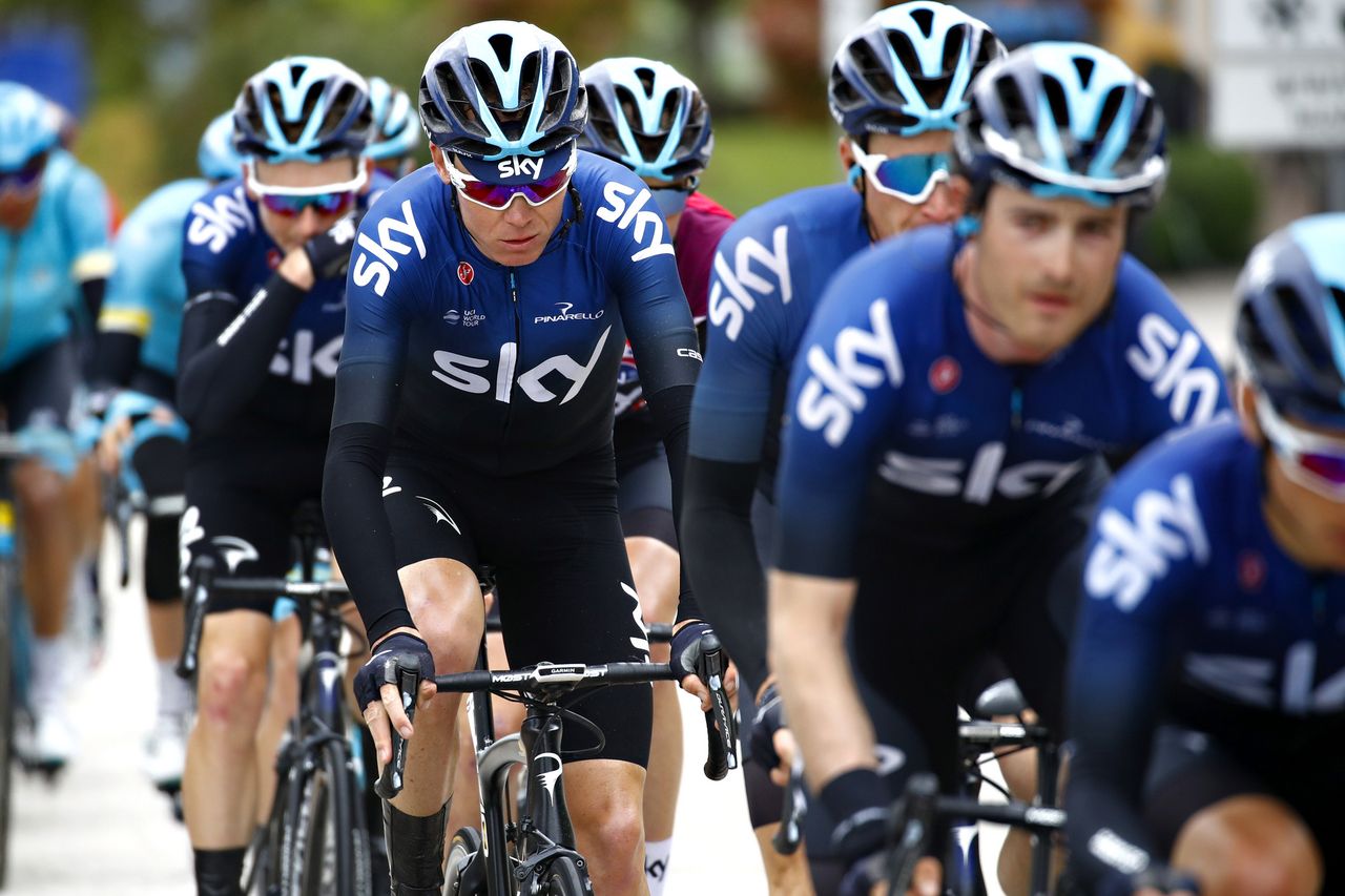 Team Sky in the peloton