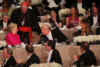 Donald Trump and Hillary Clinton at Al Smith Dinner