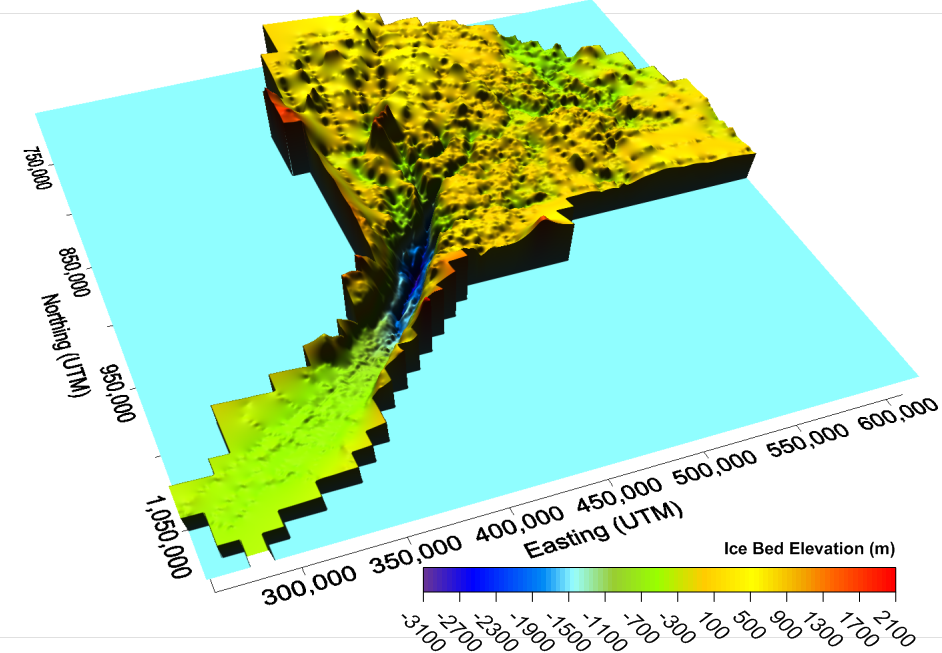 3D Map of Glacier Bedrock