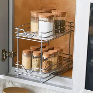 Pull out cabinet storage basket 