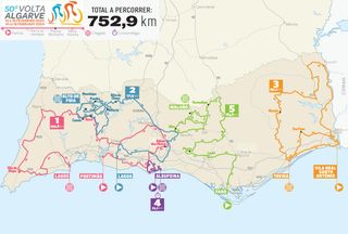 The map of the 2024 Volta ao Algarve