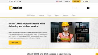 eMaint CMMS' homepage