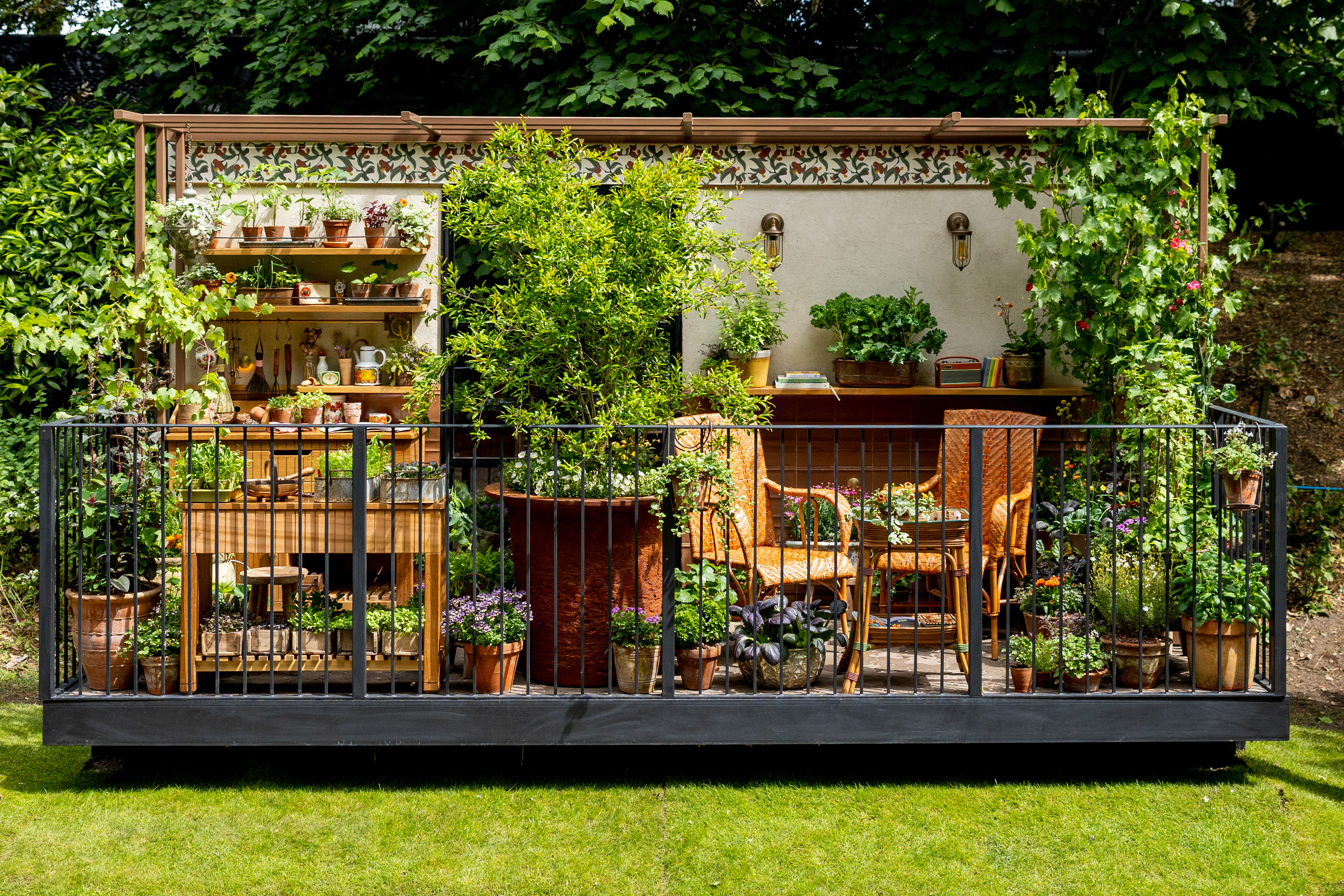 A richly packed balcony garden sponsored by Viking UK