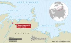 Map showing fossil find.