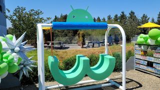 Android 13 statue at the Google campus