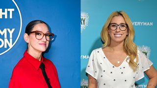 Jenna Lyons and Stacey Solomon wearing eyeglasses trends 2024