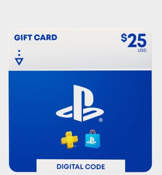 PlayStation gift card on a plain background