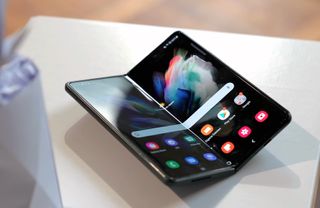 Samsung Galaxy Z Fold 3 on table 