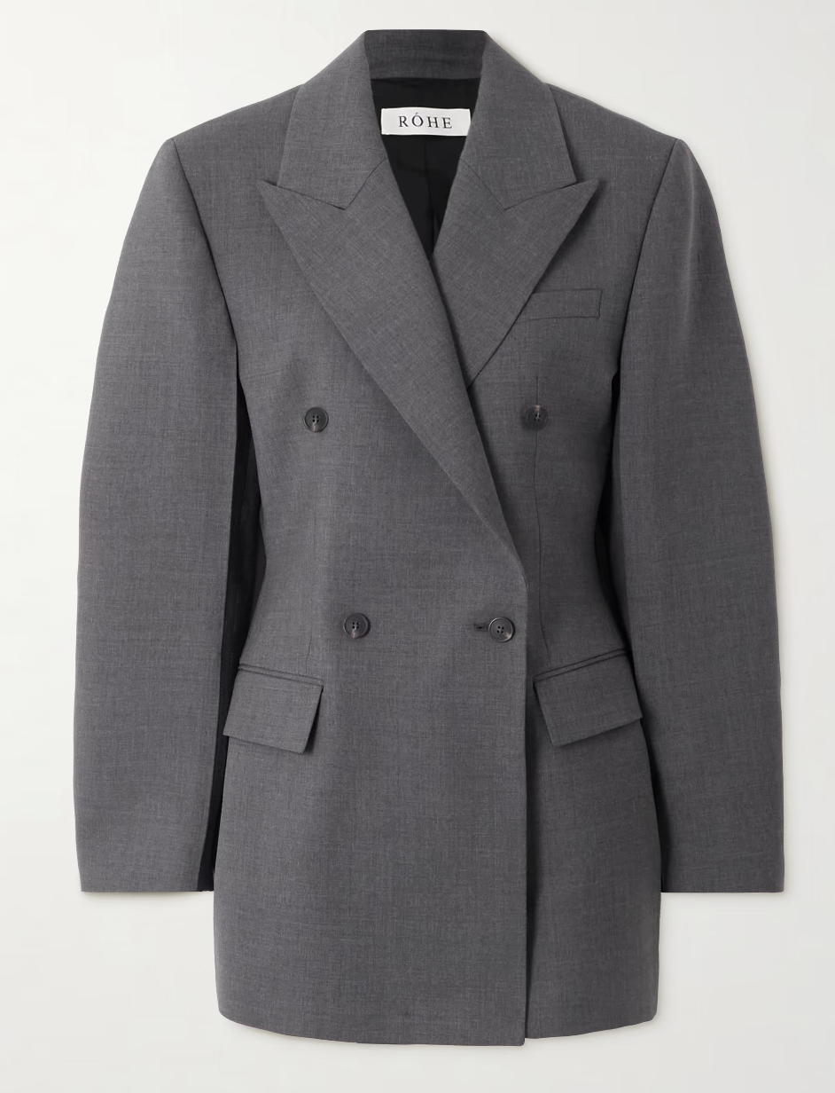 R&amp;Oacute;HE, Hourglass double-breasted wool-blend blazer