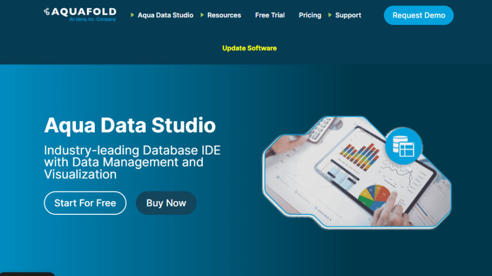 Aqua Data Studio website screenshot.