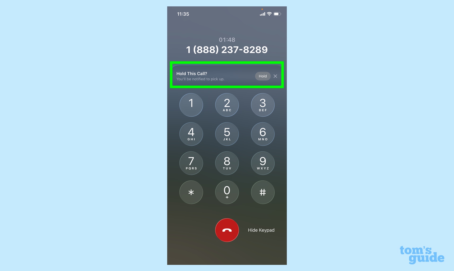Hold Assist offers to monitor your call when you're put on hold