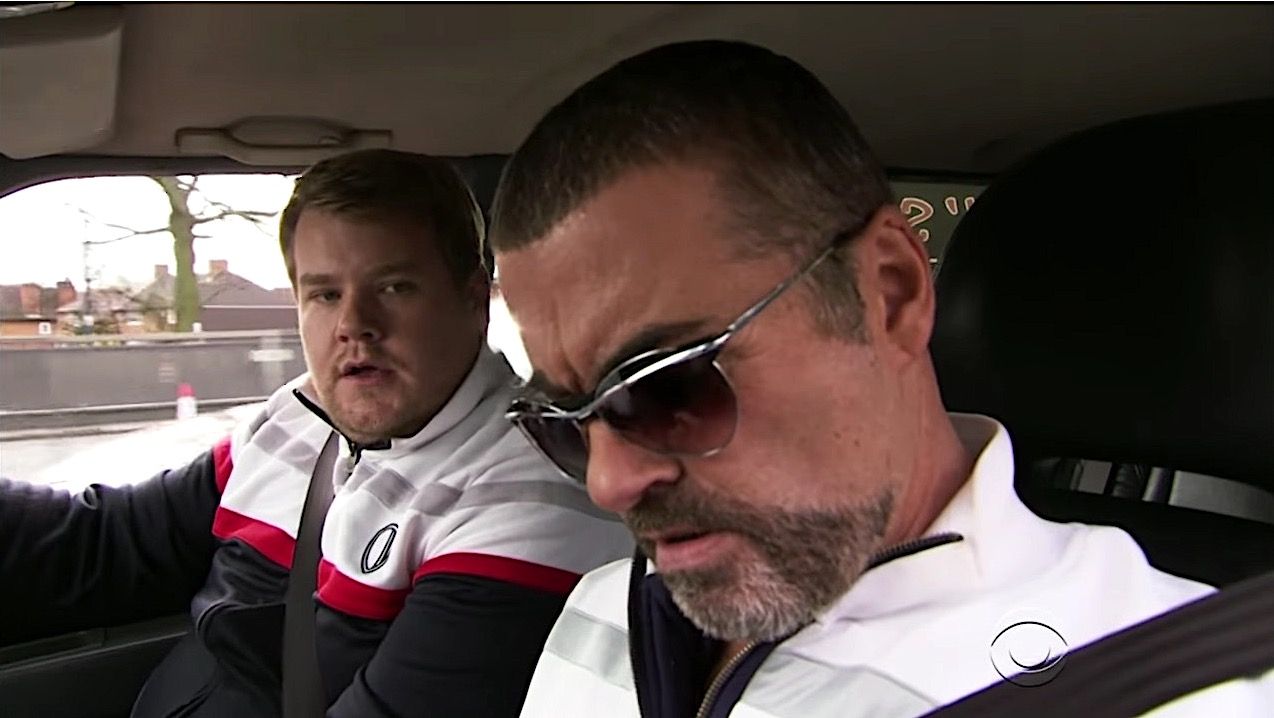 George Michael and James Corden in a 2011 sketch