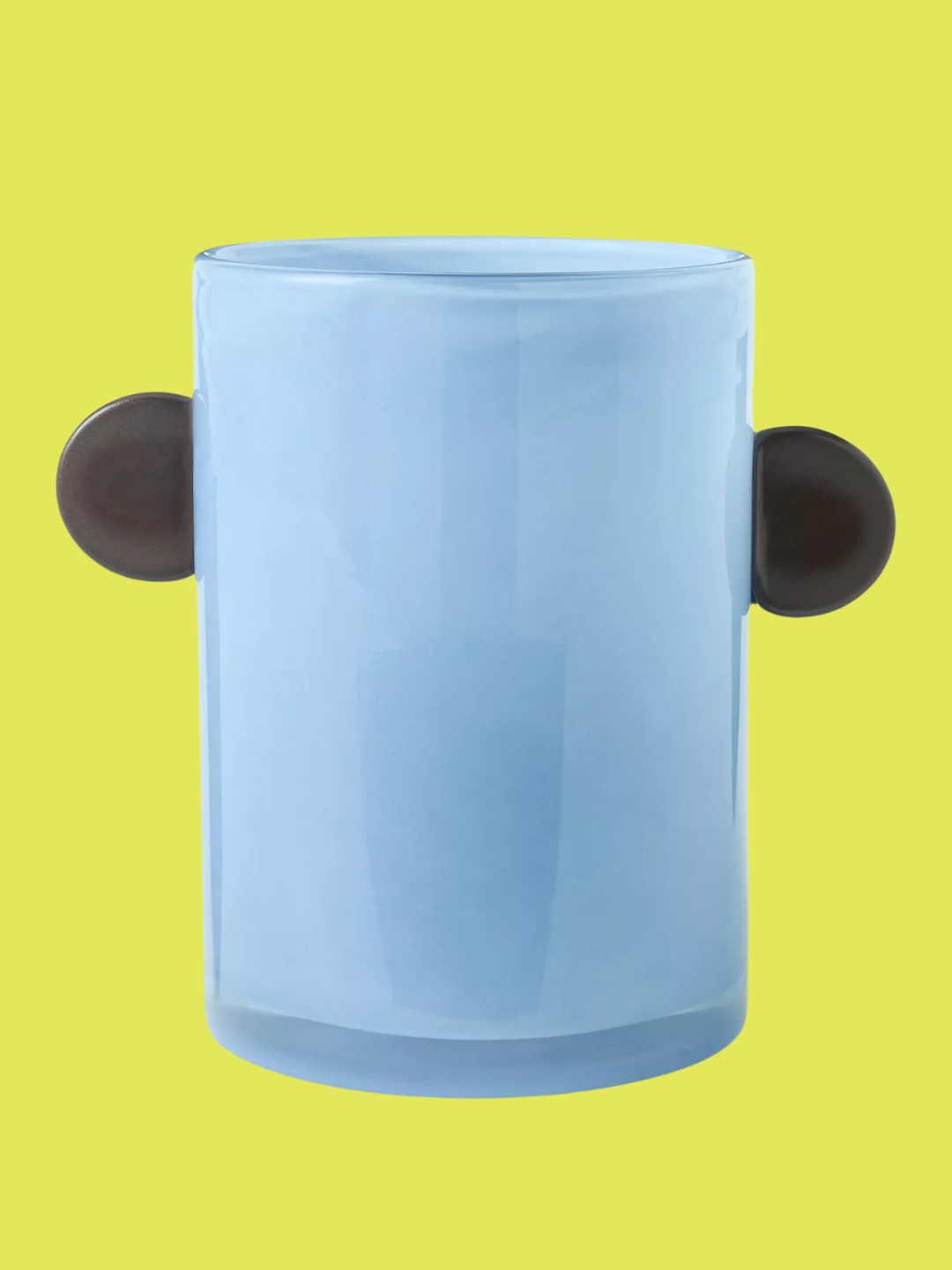 A blue vase with glass ears in cocoa from John Lewis