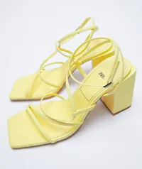 Zara Heeled Square Toe Sandals | $59.90 (£45.99)