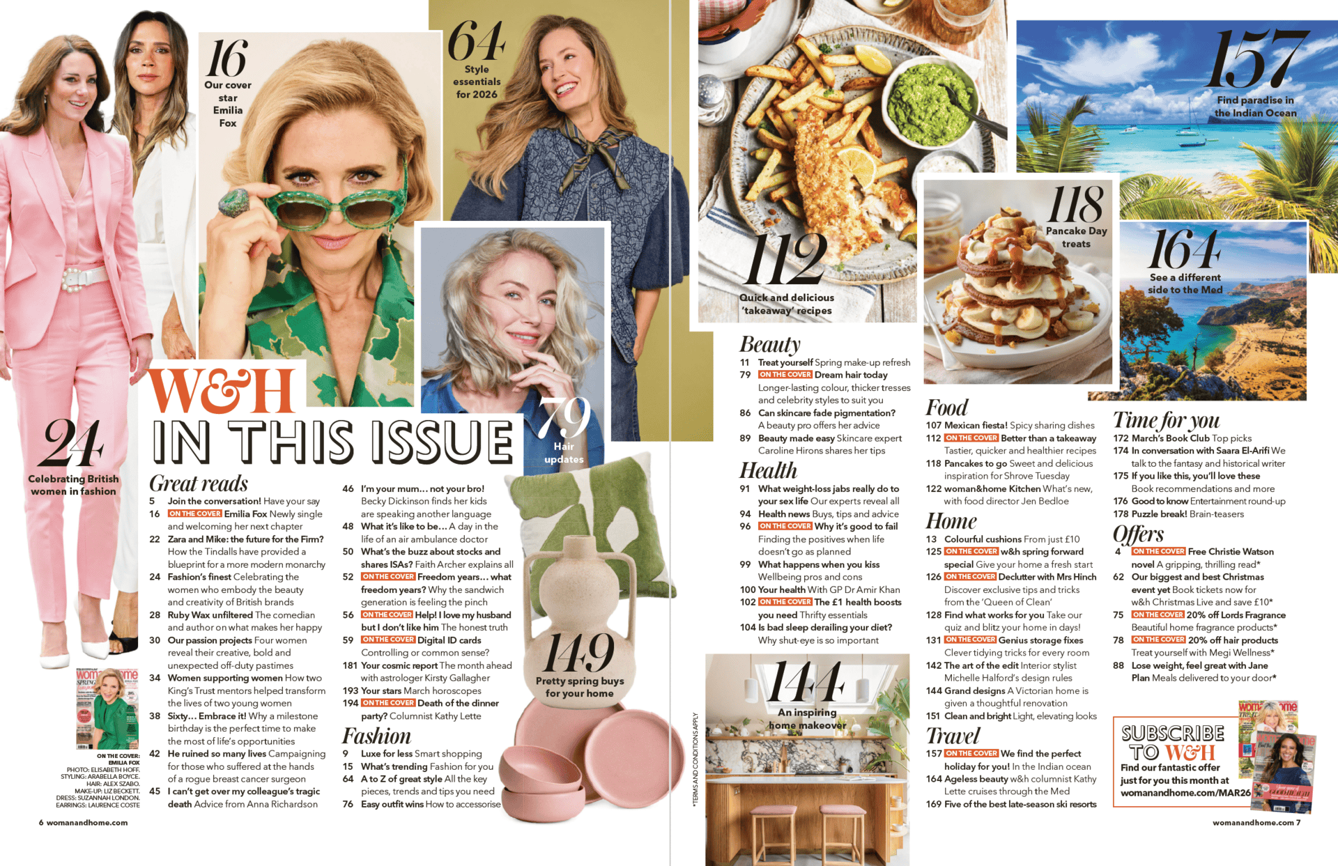 A slideshow of pages of woman&home magazine March issue
