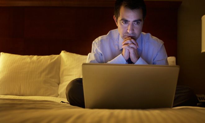 Man working on laptop