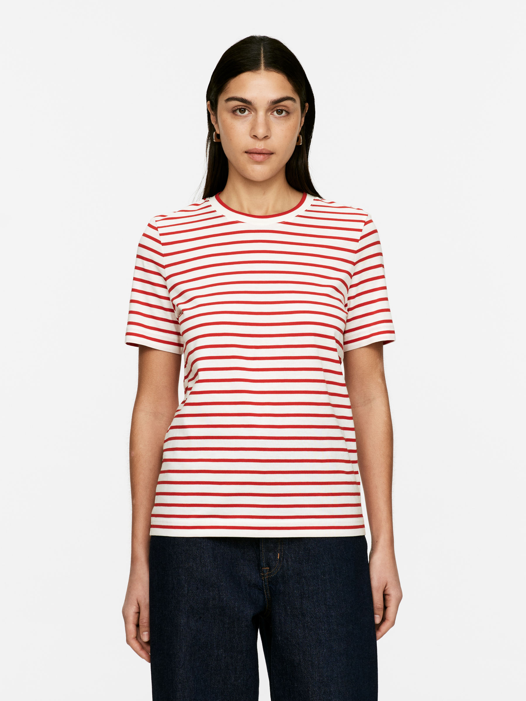 Lily Signature T-Shirt – Red/white – Women – Arket Gb