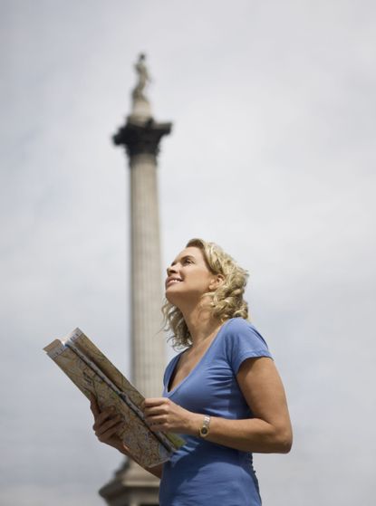 woman with map 