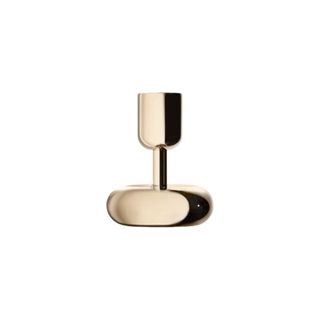 polished brass rounded candle holder