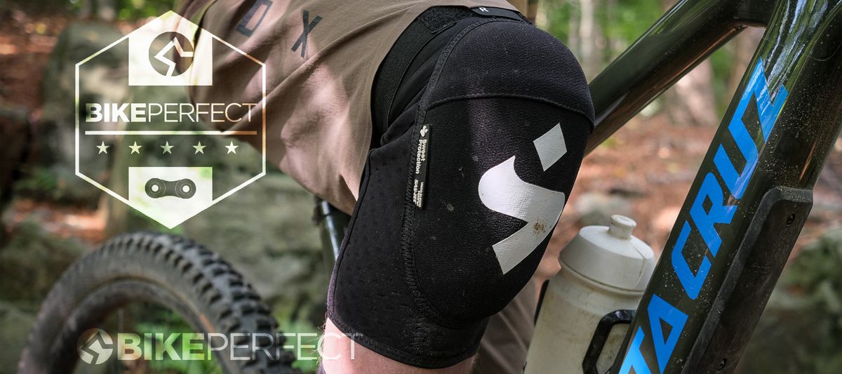 Sweet Protection Knee Pad with a five star review badge