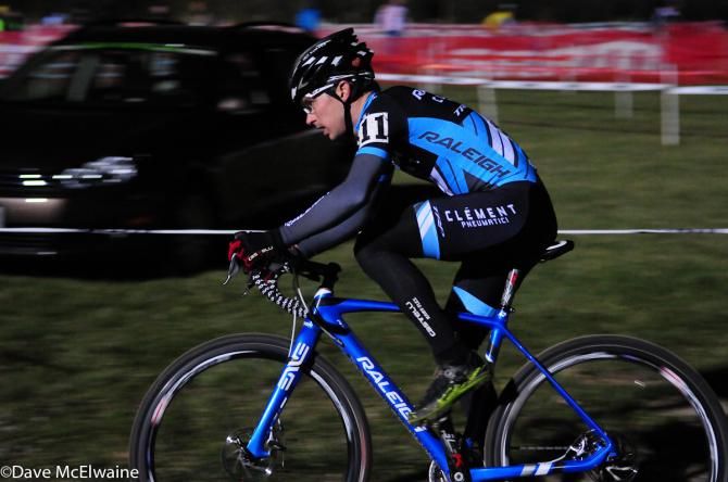 Allen Krughoff (Raleigh Clement) with one lap to go
